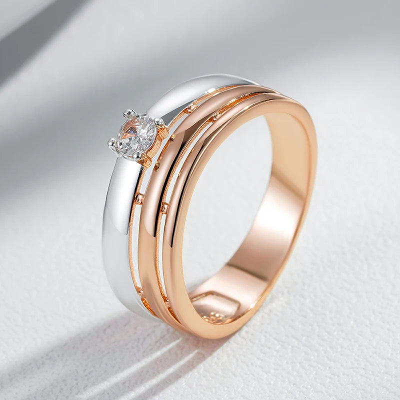 Breiter Zirkon Ring 585 Roségold