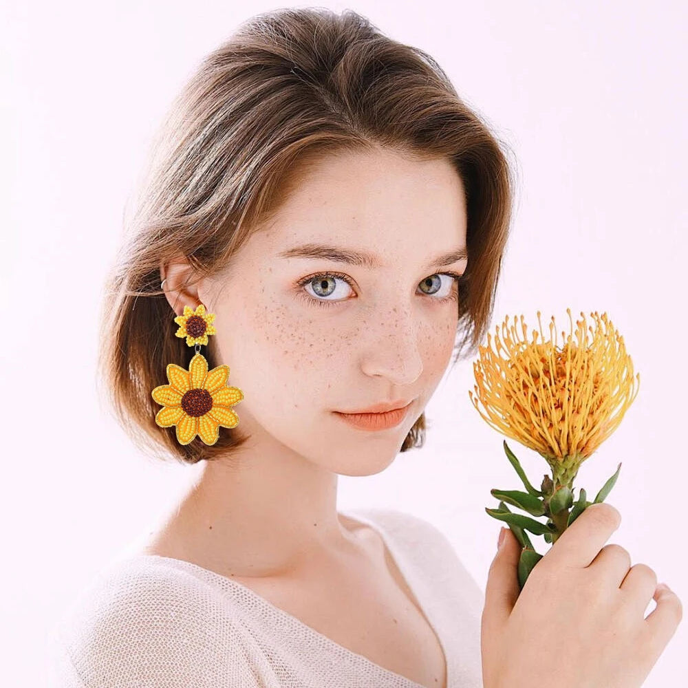 Sunflower Dangle Earrings