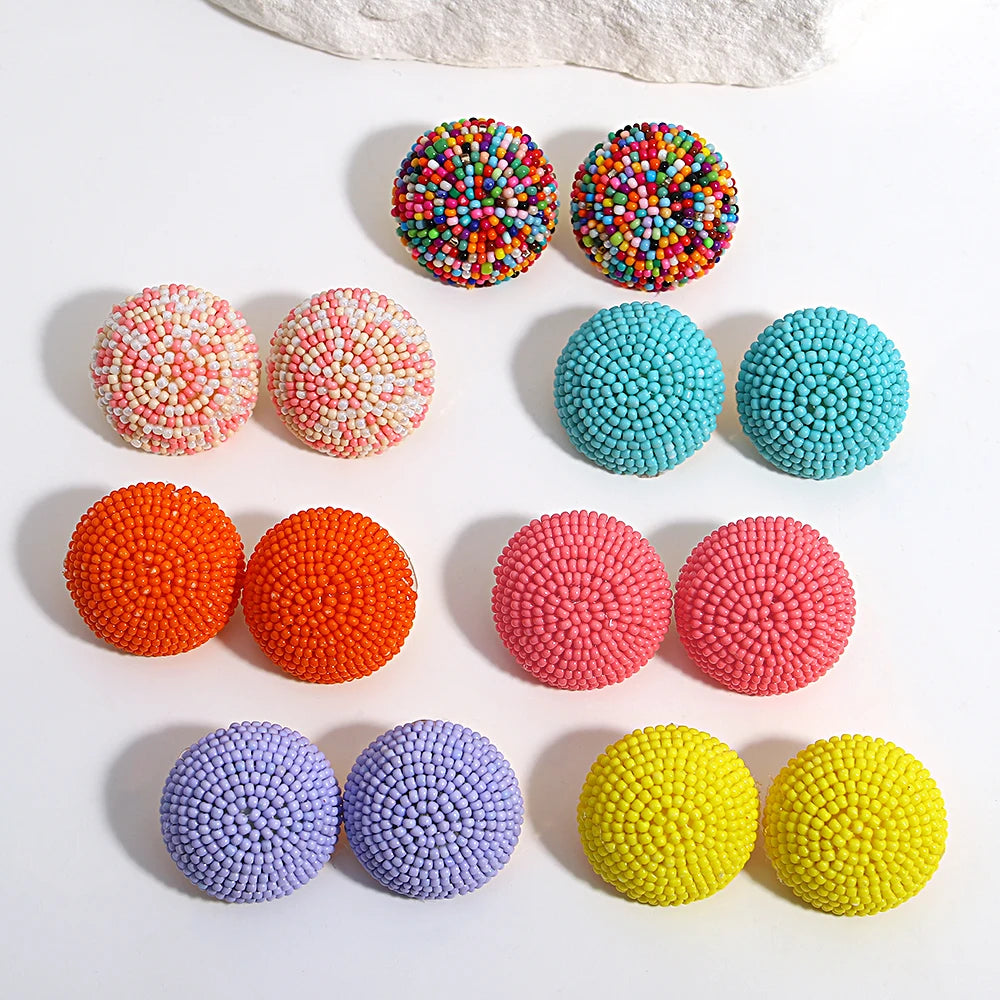 Tiny Seed Bead Round Studs