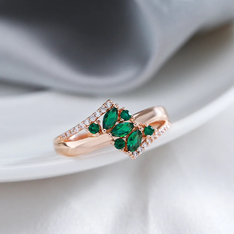 Green Zircon Ring 585 Rose Gold