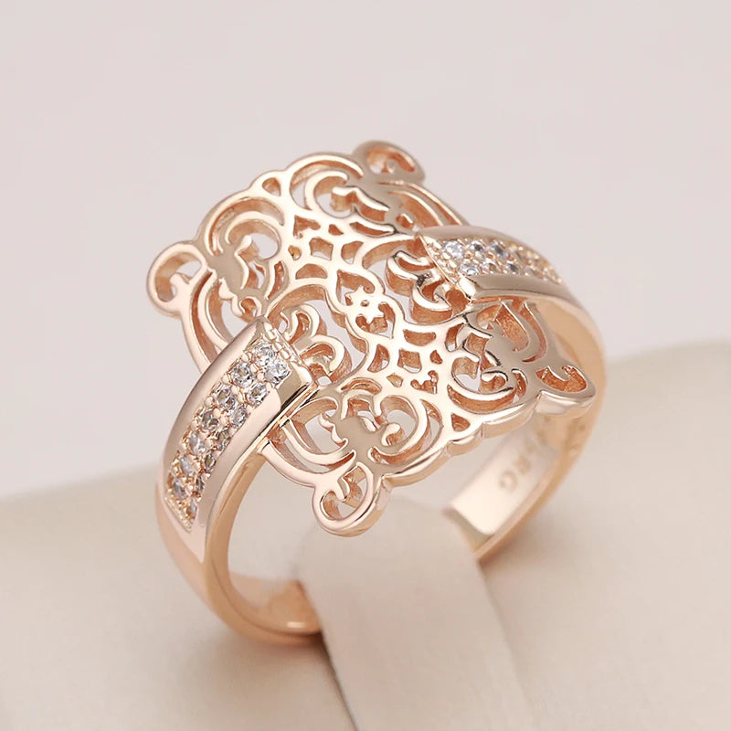 Square Zircon Ring 585 Rose Gold