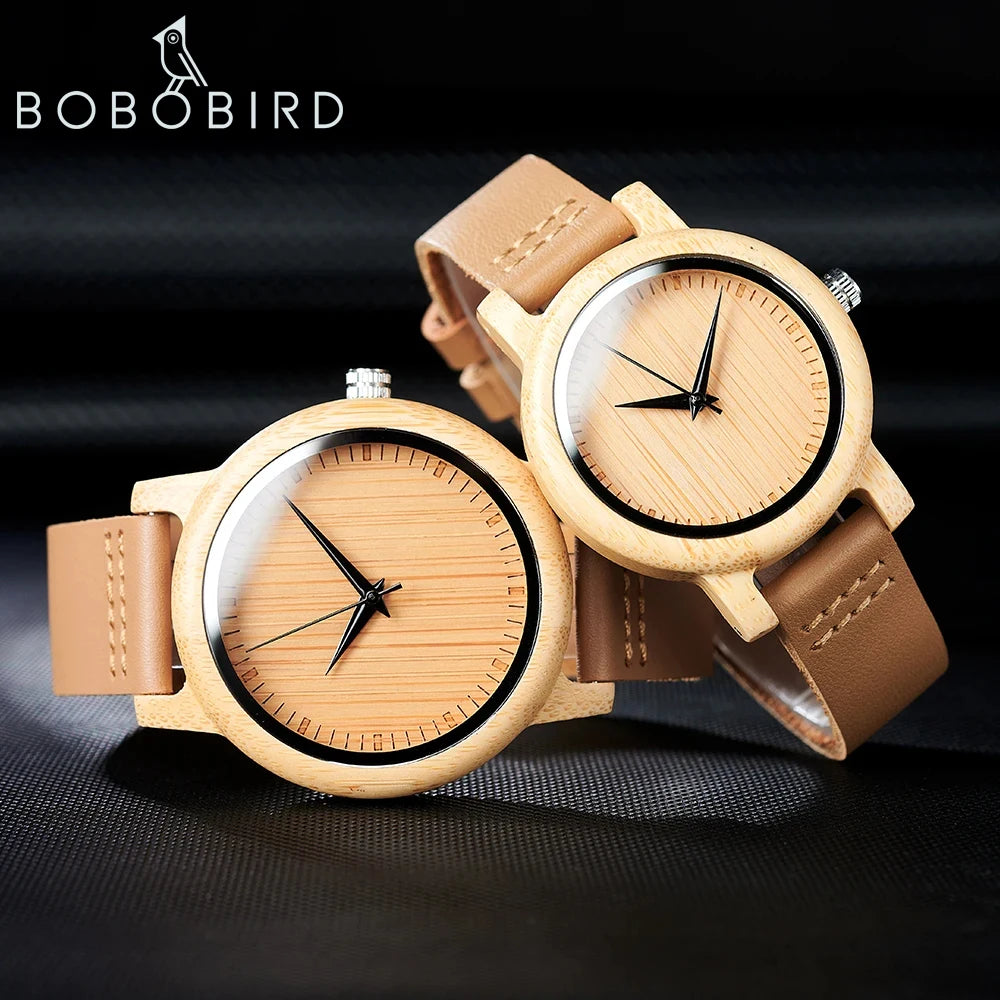 BOBO BIRD Bamboo Wood Couple Watch