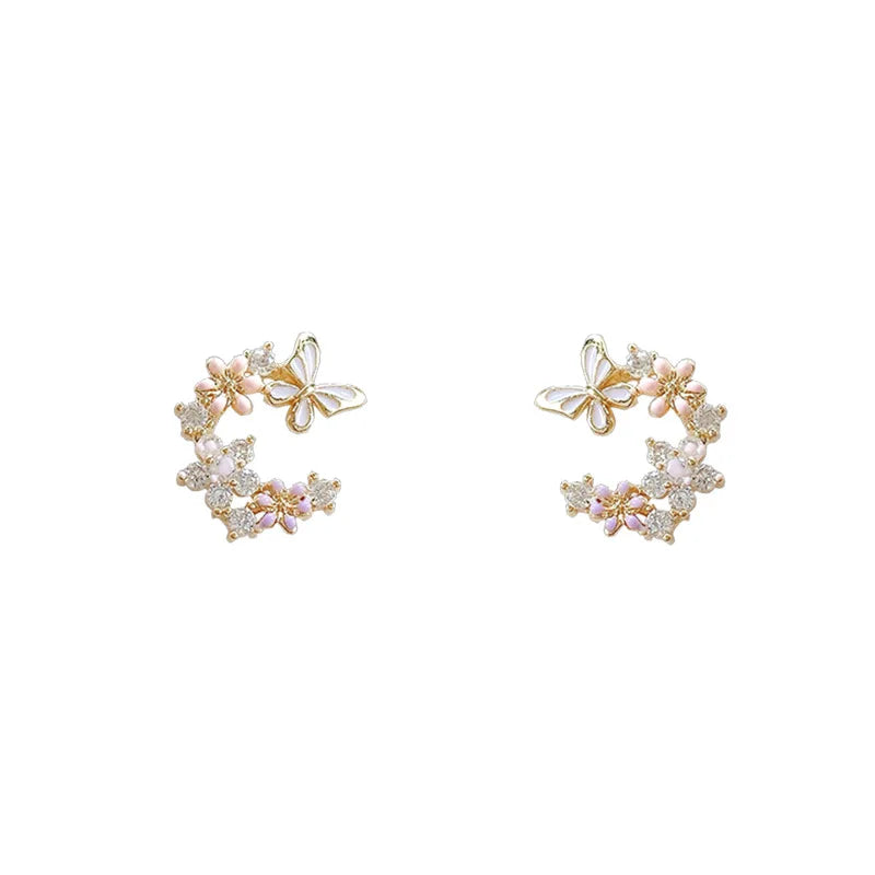 Butterfly Zircon Drop Earrings for Women