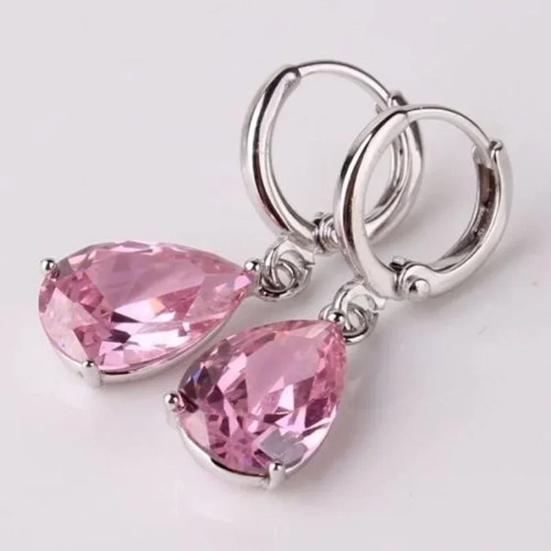 Cubic Zircon Water Drop Earrings