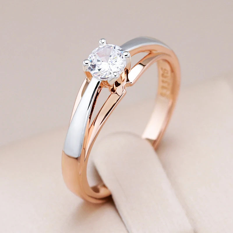 Slim Zircon Wedding Ring 585 Rose Gold