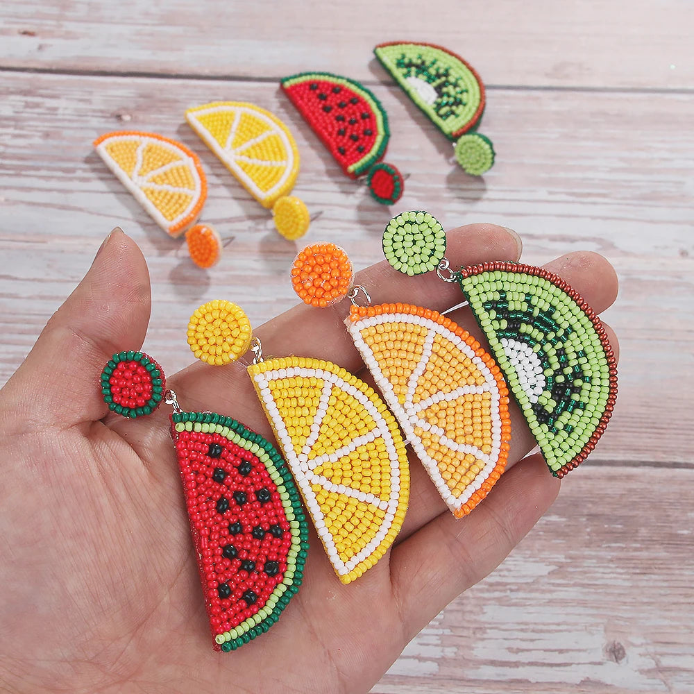 Fruit Dangle Beaded Earrings