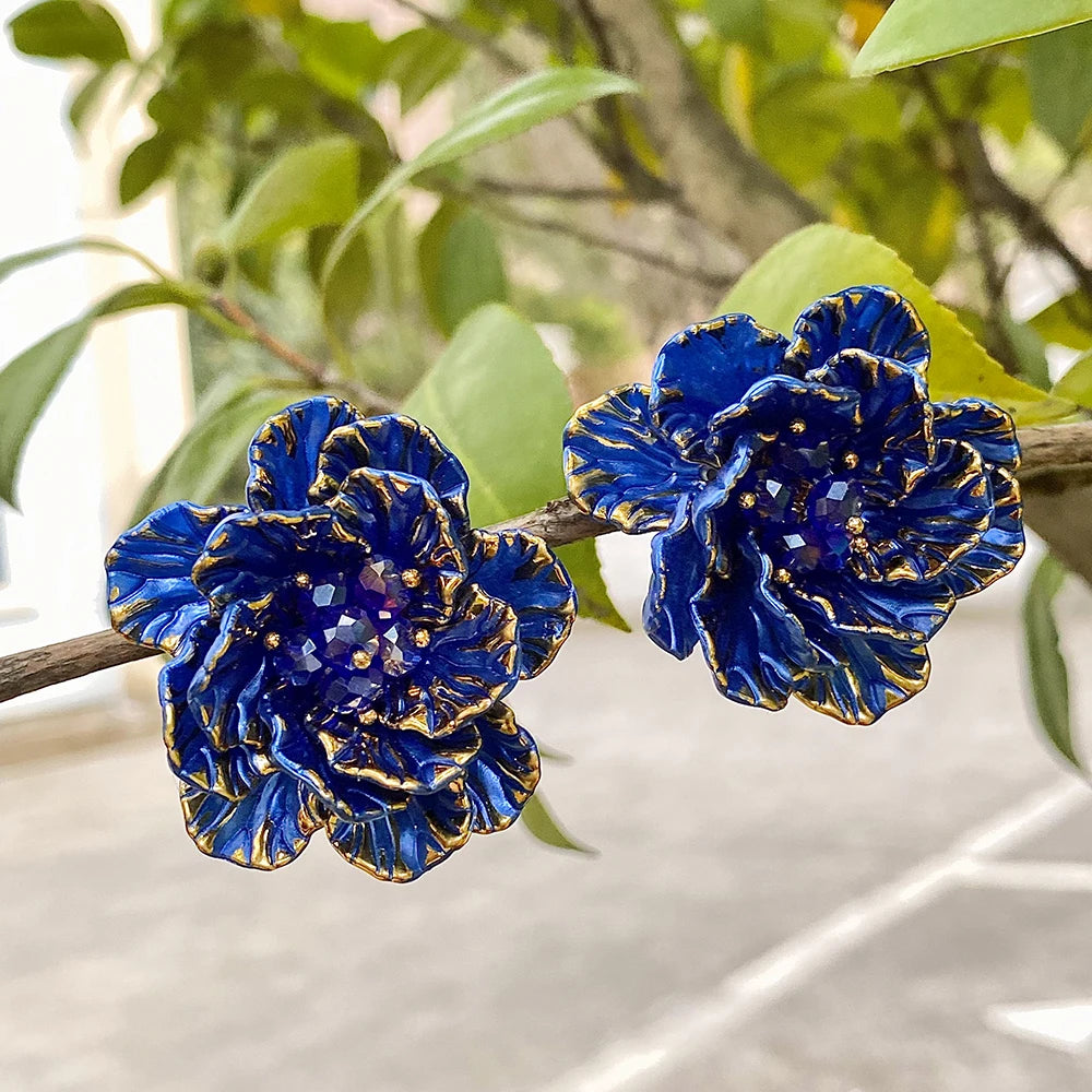 Multicolor Resin Petal Flower Studs